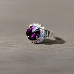 Handcrafted sparkly ring made with Swarovski crystal adjustable fit